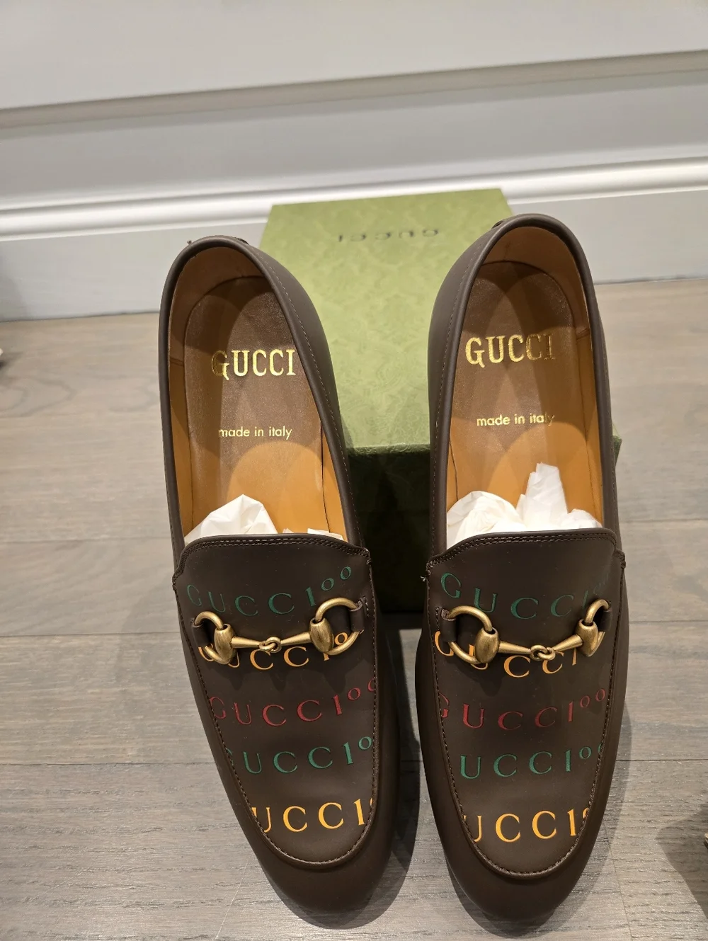 $1020 Gucci Jordaan 100 Anniversary Horsebit Loafer Brown UK 7 US 7.5 EU 41.5 - Picture 7 of 9